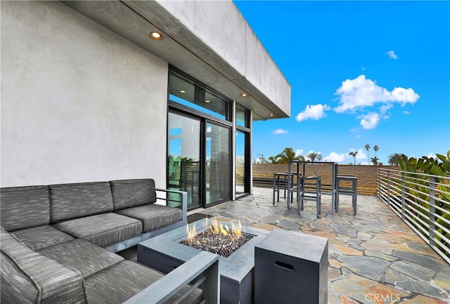 205 Esplanade, San Clemente, CA 92672 - view of patio / terrace with an outdoor living space with a fire pit
