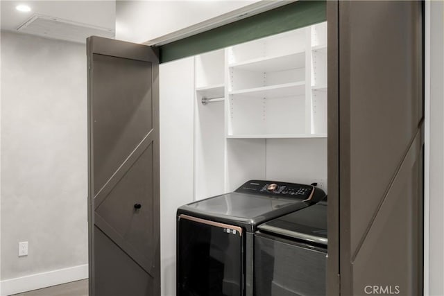4414 Monaco St, San Diego, CA 92107 - washroom with separate washer and dryer and attic access