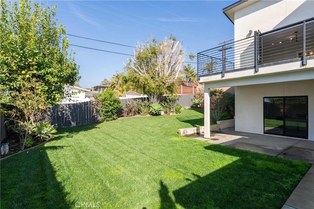 4414 Monaco St, San Diego, CA 92107 - fenced backyard featuring a balcony and a patio
