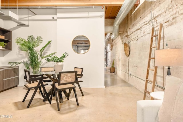 interior space featuring concrete floors