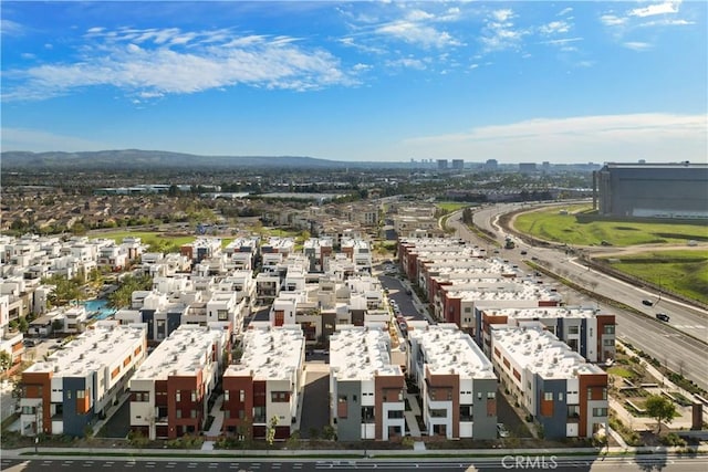 birds eye view of property with a view of city