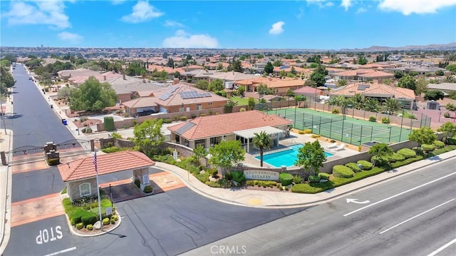 drone / aerial view with a residential view