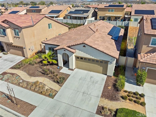 aerial view with a residential view