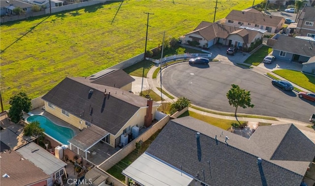 aerial view with a residential view