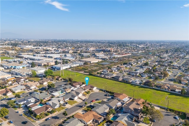 aerial view with a residential view