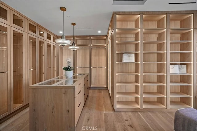 spacious closet with light wood-style floors