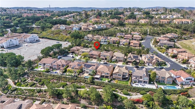 aerial view with a residential view