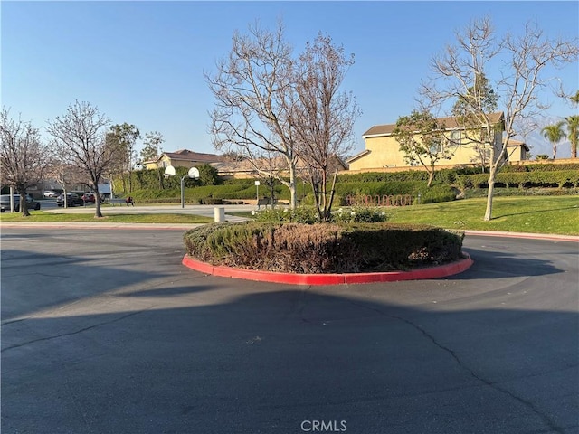 view of street featuring curbs