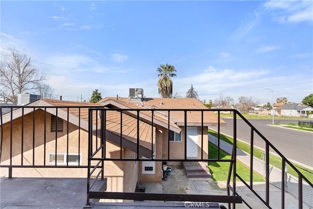 balcony with central AC unit