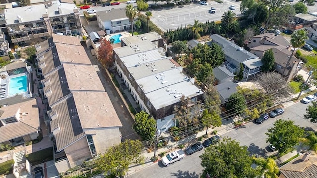 drone / aerial view with a residential view