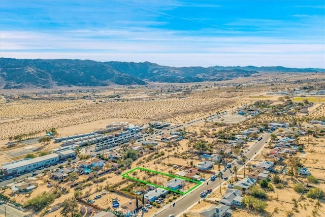 aerial view with a mountain view