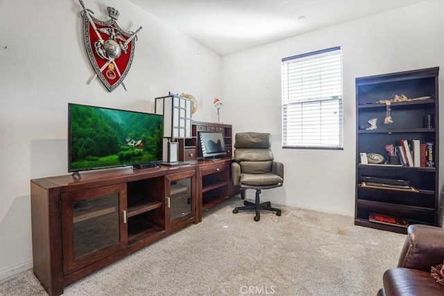 office featuring carpet floors and baseboards