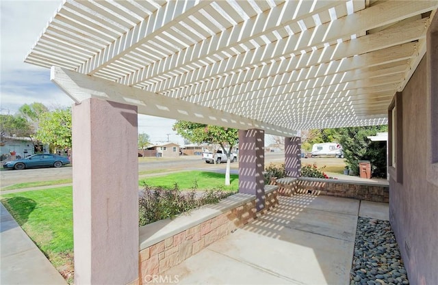 view of patio with a pergola