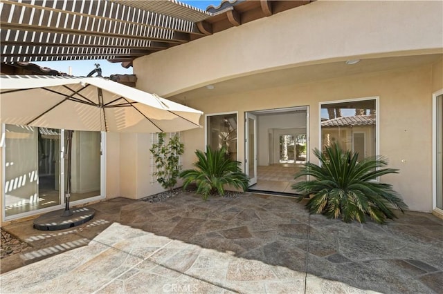 view of patio with a pergola