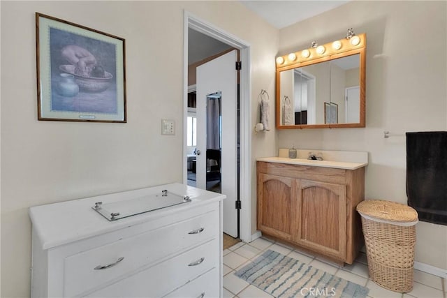 bathroom featuring vanity and tile patterned floors