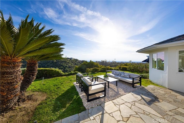 view of patio featuring an outdoor living space