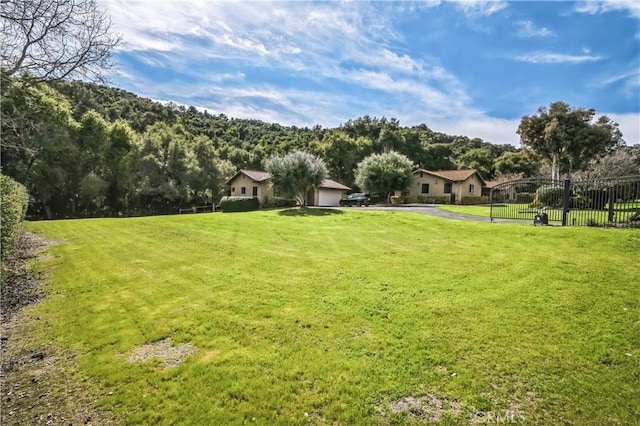 view of yard with fence