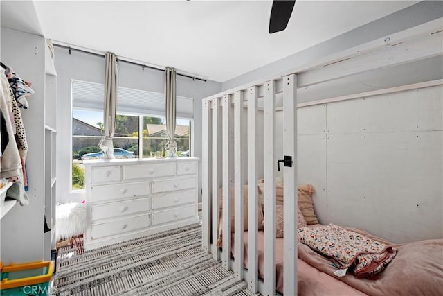 bedroom featuring ceiling fan