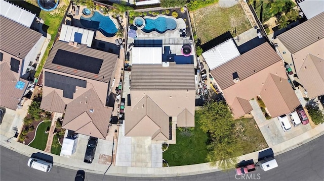 aerial view featuring a residential view