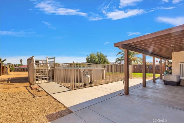 view of patio featuring a fenced backyard