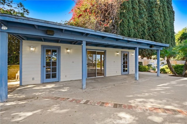 exterior space featuring a patio and fence