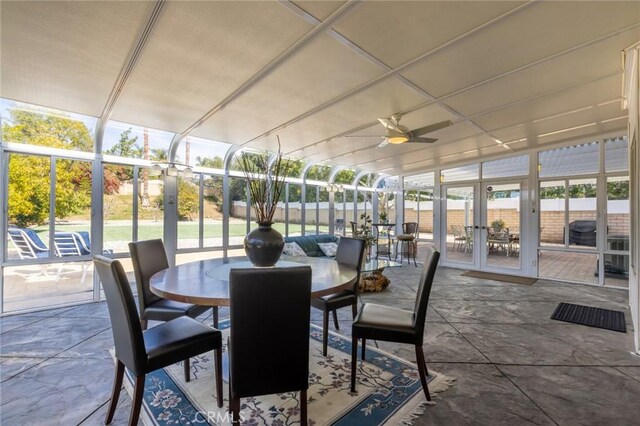 13440 Pala Ave, Sylmar, CA 91342 - sunroom with french doors, ceiling fan, and healthy amount of natural light