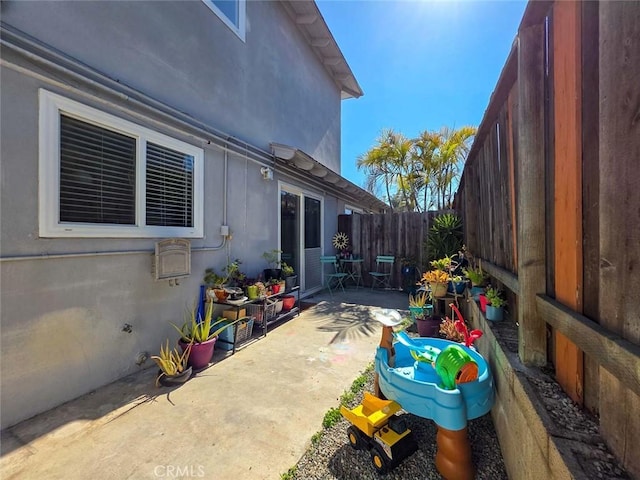 view of patio featuring a fenced backyard