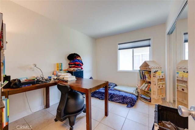 office space featuring light tile patterned floors