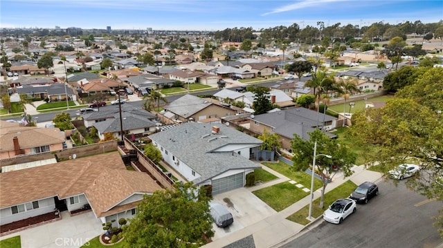 aerial view with a residential view