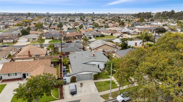 aerial view with a residential view