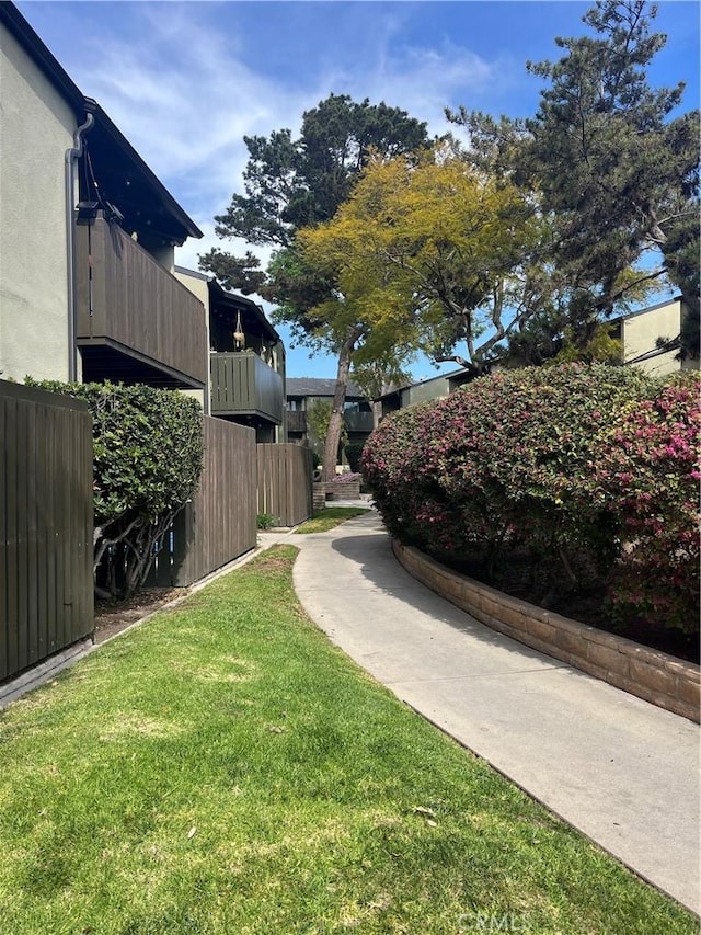 view of yard with fence