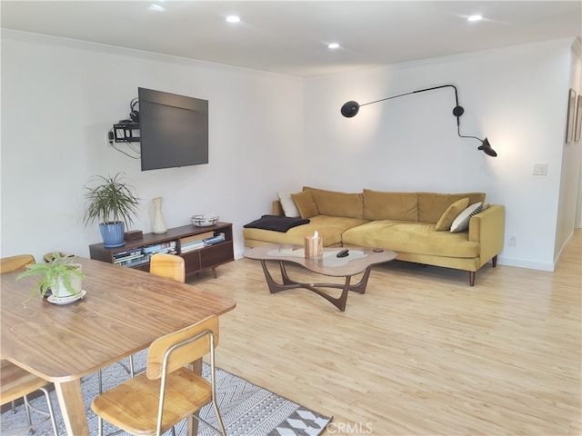 5001 Stoney Creek Rd Unit 356, Culver City, CA 90230 - living area featuring crown molding, light wood finished floors, and recessed lighting
