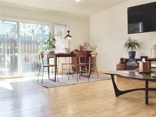 5001 Stoney Creek Rd Unit 356, Culver City, CA 90230 - dining area with ornamental molding and wood finished floors