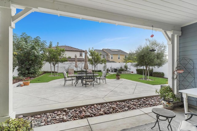 view of patio featuring a fenced backyard