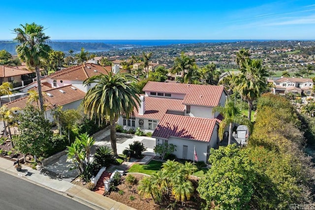 bird's eye view with a residential view