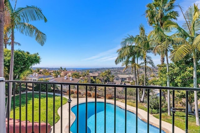 balcony featuring a residential view