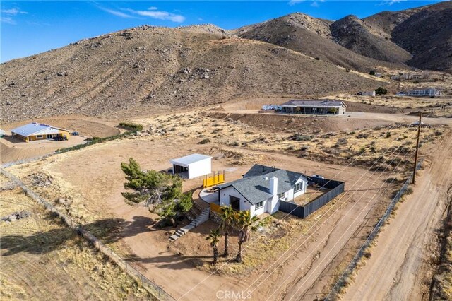 aerial view with a mountain view