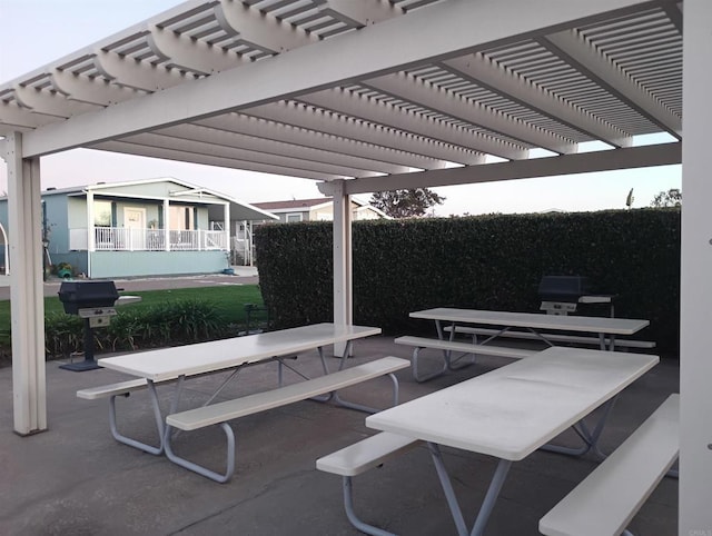 view of patio / terrace featuring a pergola