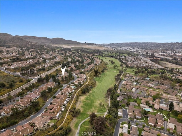 aerial view with a mountain view