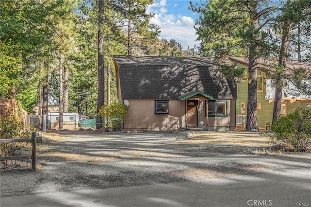 5768 Heath Creek Dr, Wrightwood, CA 92397 - view of front of house with a shingled roof and fence