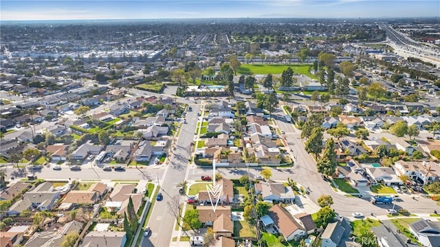 aerial view with a residential view