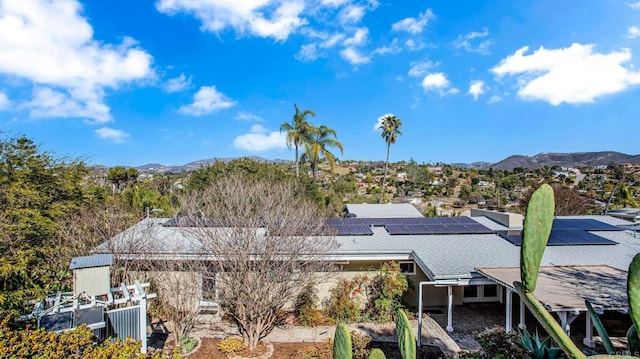 exterior space with a mountain view