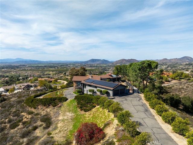 aerial view with a mountain view