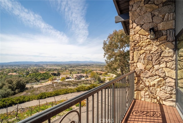 balcony with a mountain view