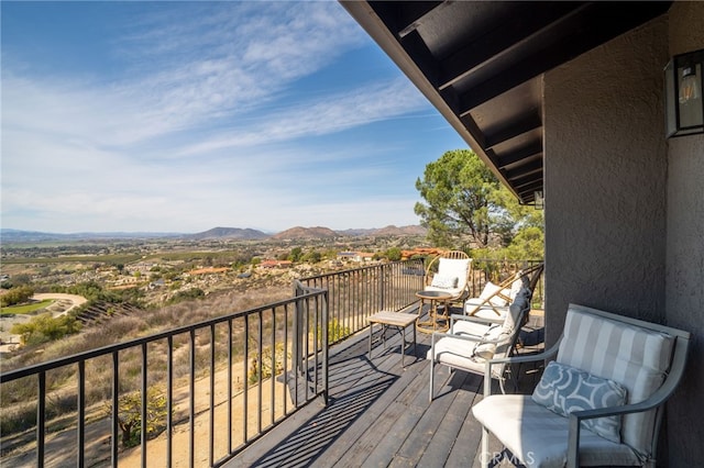 balcony with a mountain view