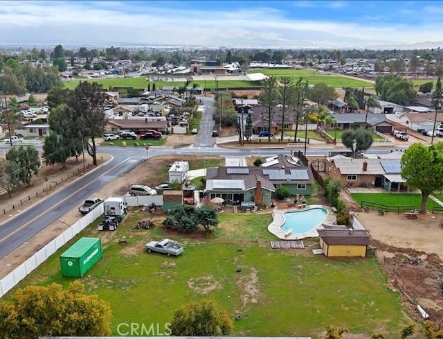 aerial view featuring a residential view