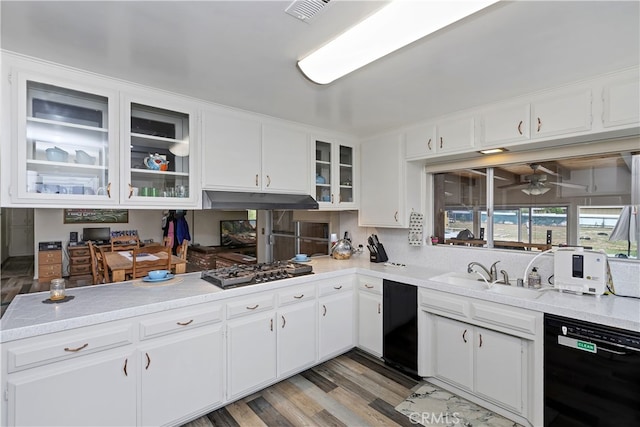 970 3rd St, Norco, CA 92860 - kitchen with dishwasher, a sink, gas stovetop, ceiling fan, and light countertops