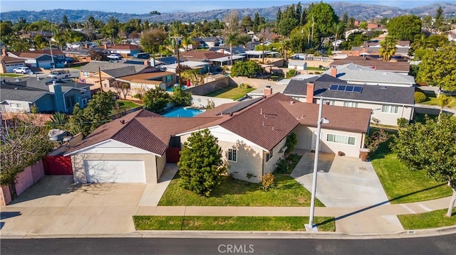 aerial view with a residential view