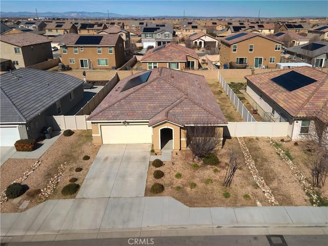 drone / aerial view with a residential view