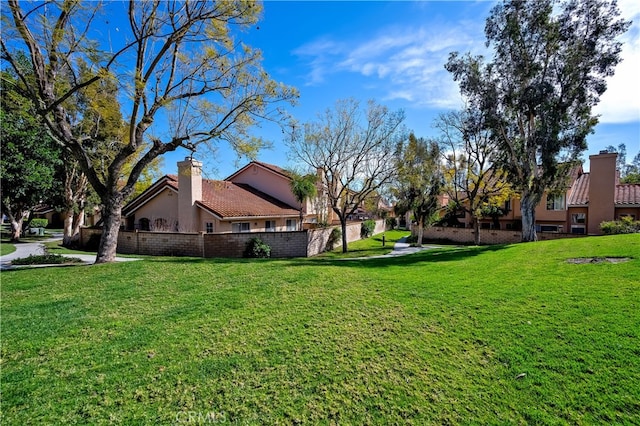 view of yard with fence